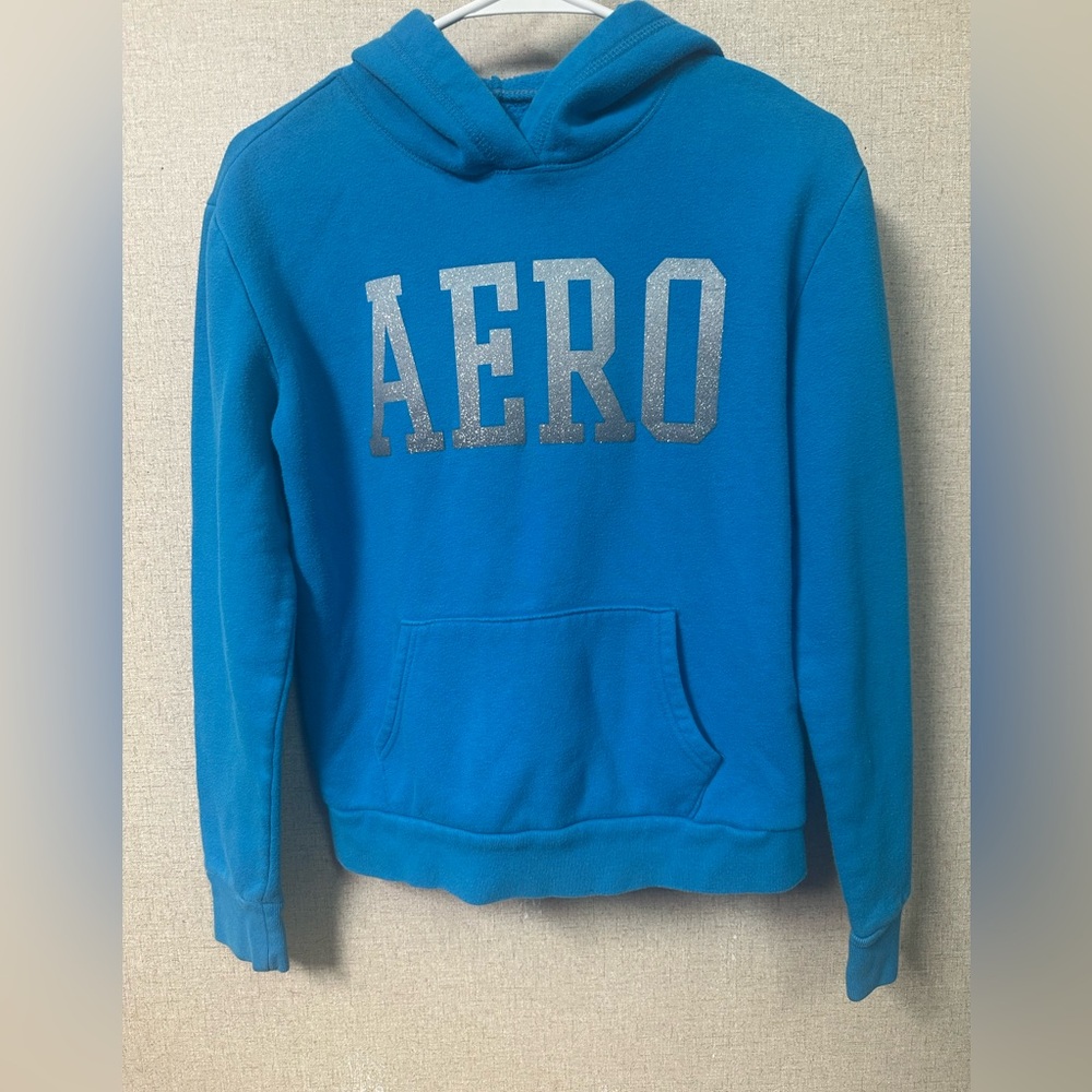 Aeropostale Teal Blue Pullover Hoodie